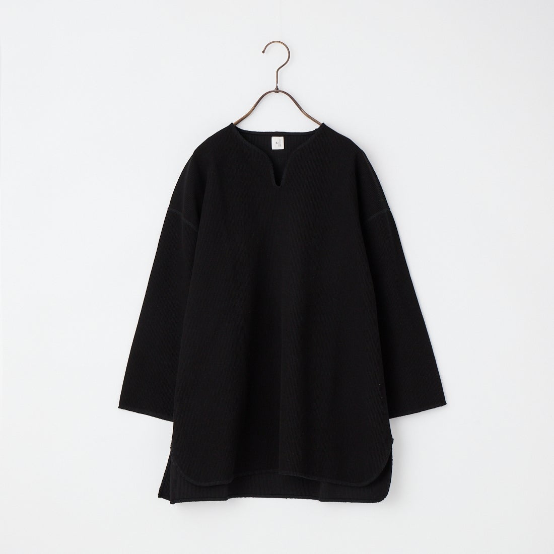 blurhms ROOTSTOCK [ブラームス ルーツストック] 別注 ラフ&スムース サーマルオーバーネック7分袖Tシャツ [BROOTS26SJF01-JF] BLACK