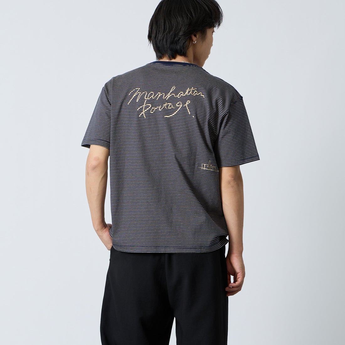 NVY BORDER&&モデル身長：179cm 着用サイズ：L&&