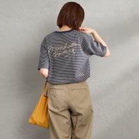 NVY BORDER&&モデル身長：159cm 着用サイズ：S&&