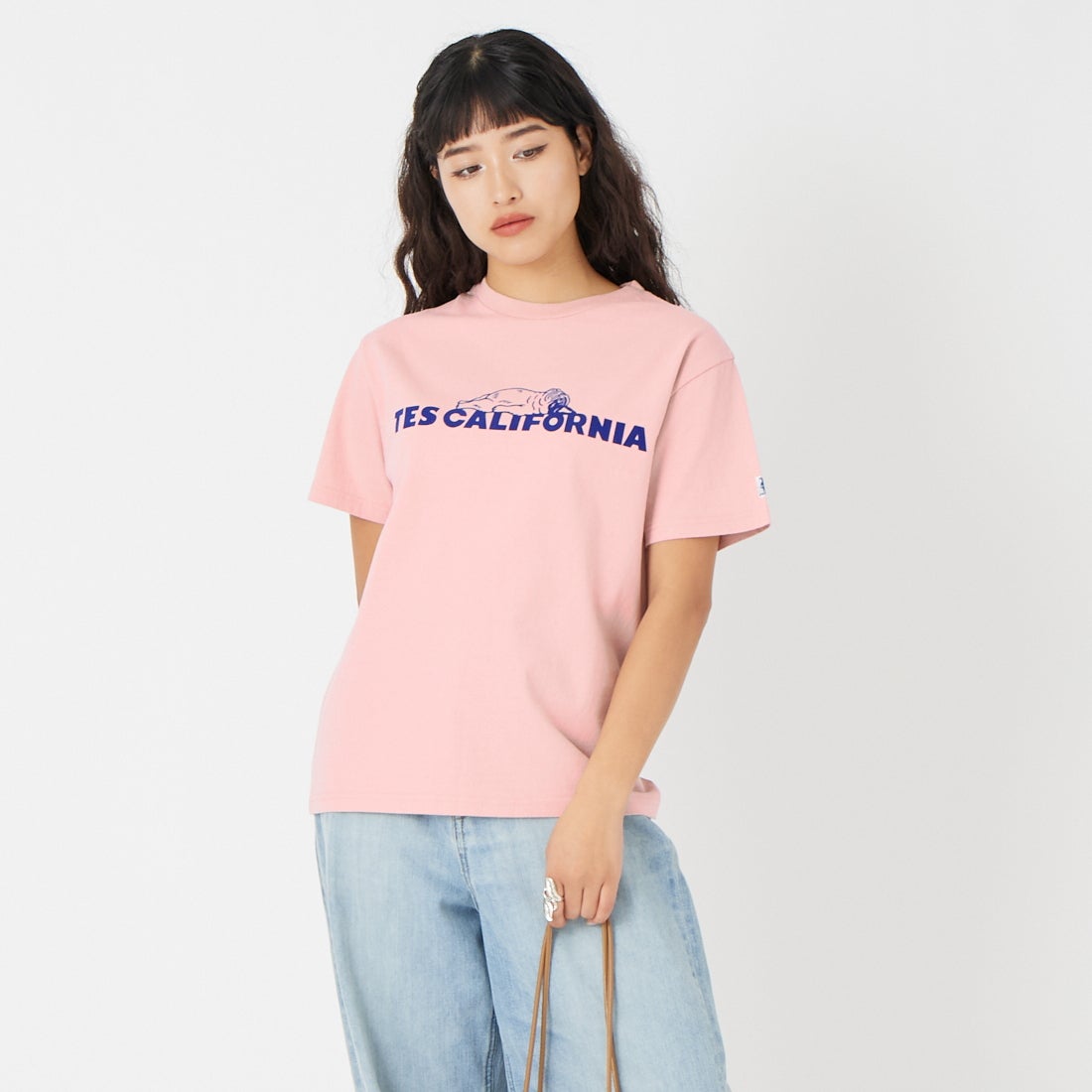 The Endless Summer [エンドレスサマー] SAME OLD ショートスリーブTシャツ [FH-26574319] 15 PINK &&モデル身長：162cm 着用サイズ：S&&