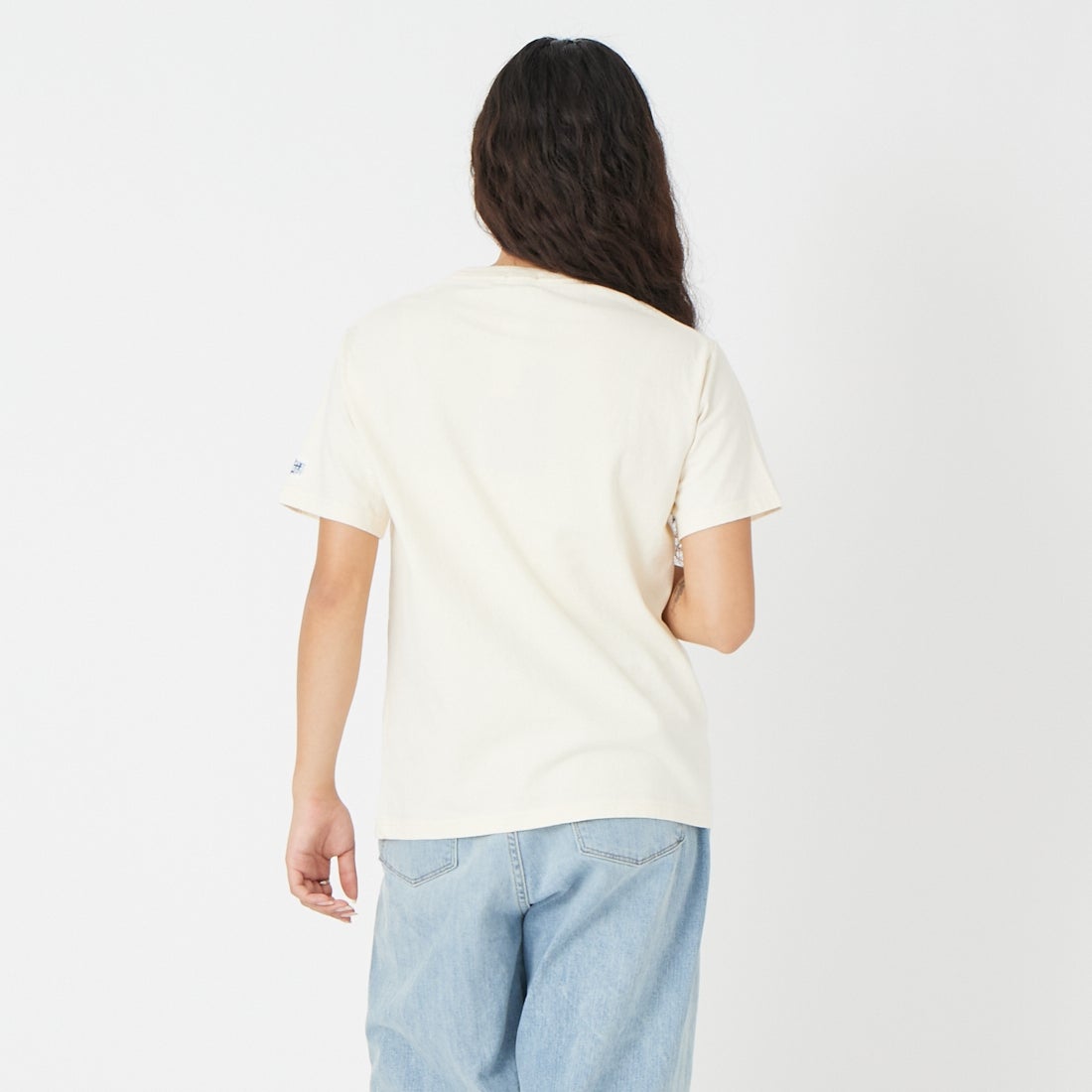 The Endless Summer [エンドレスサマー] NO WORRIES ショートスリーブTシャツ [FH-26574331] 05 IVORY &&モデル身長：162cm 着用サイズ：S&&