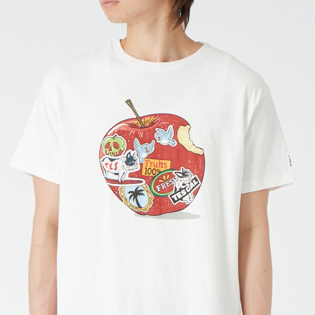 The Endless Summer [エンドレスサマー] SEVENS BUHI ショートスリーブTシャツ [FH-26574321] 07 WHITE &&モデル身長：177cm 着用サイズ：M&&