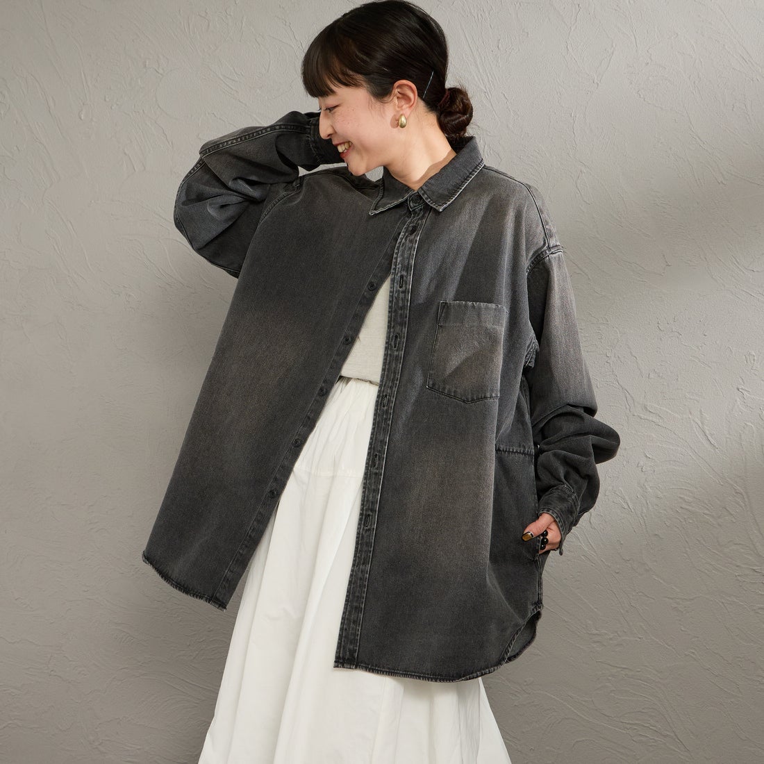BLACK USED&&モデル身長：150cm 着用サイズ：S&&