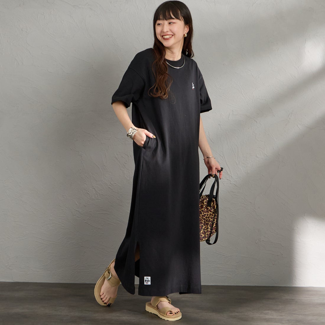 K001 BLACK&&モデル身長：150cm 着用サイズ：WM&&