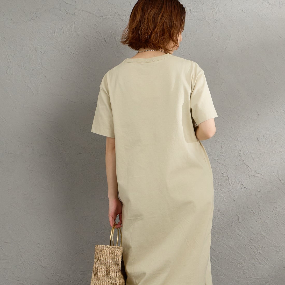 CHUMS [チャムス] ブービーロゴワンピース [CH18-1383] G057 GREIG &&モデル身長：158cm 着用サイズ：WM&&