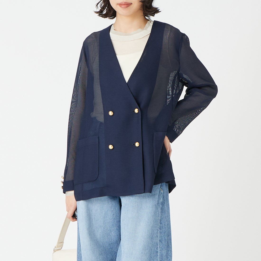 076 ﾈｲﾋﾞｰ&&モデル身長：162cm 着用サイズ：F&&