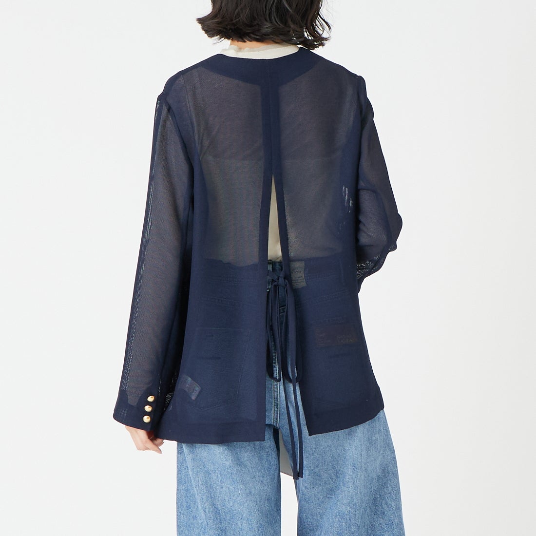 DIGNITE COLLIER [ディニテコリエ] メッシュノーカラージャケット [80267201] 076 ﾈｲﾋﾞｰ