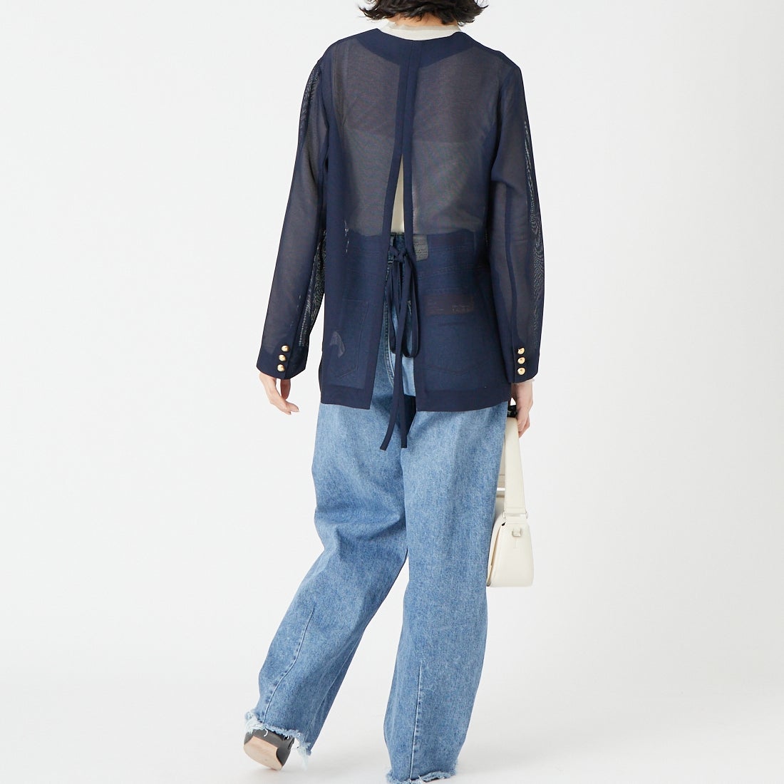 DIGNITE COLLIER [ディニテコリエ] メッシュノーカラージャケット [80267201] 076 ﾈｲﾋﾞｰ