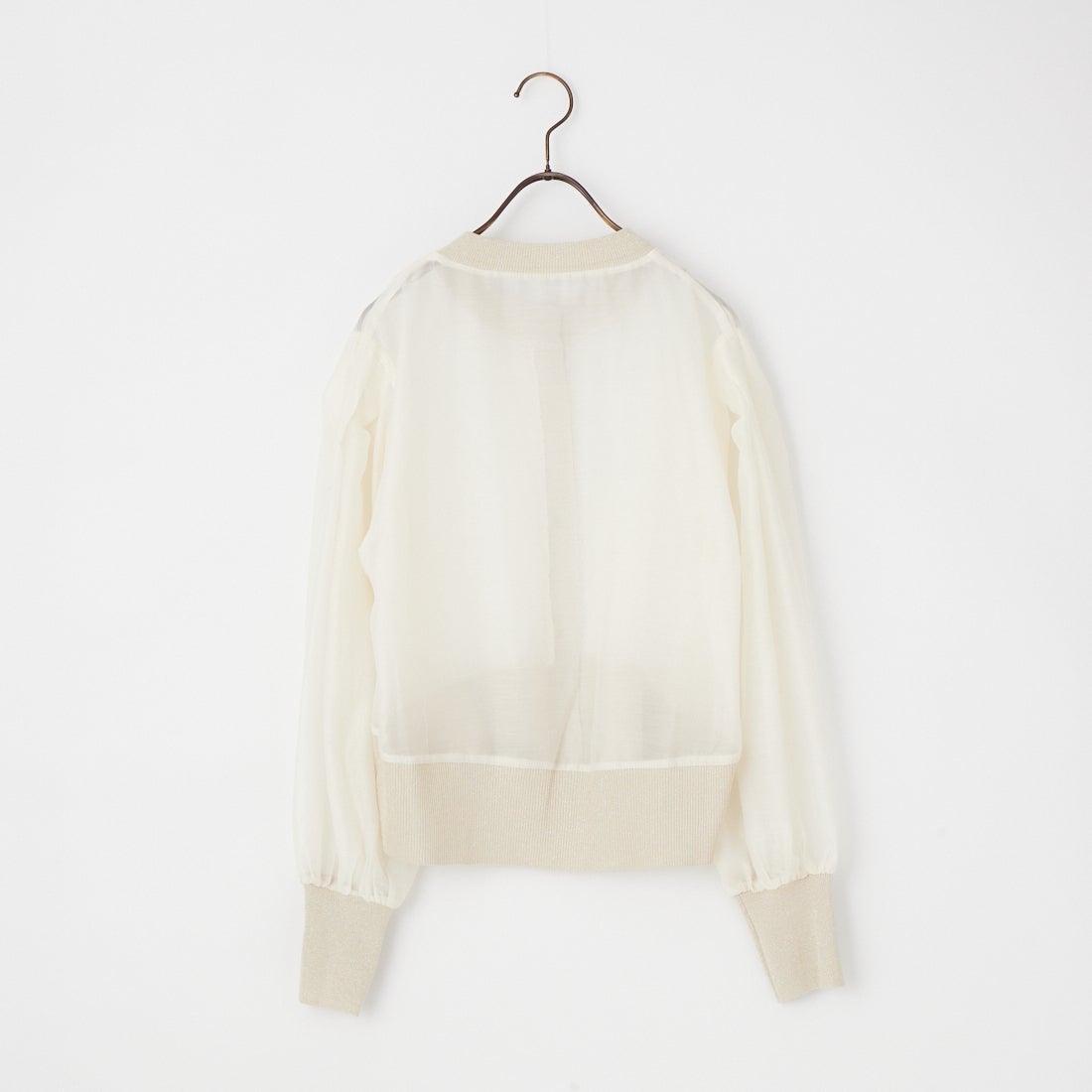 DIGNITE COLLIER [ディニテコリエ] シアー切替カーディガン [80267113] 031 ｵﾌﾎﾜｲﾄ