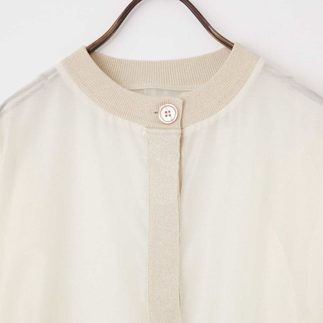 DIGNITE COLLIER [ディニテコリエ] シアー切替カーディガン [80267113] 031 ｵﾌﾎﾜｲﾄ