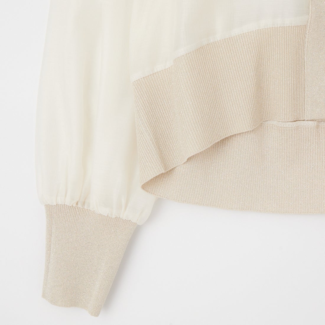 DIGNITE COLLIER [ディニテコリエ] シアー切替カーディガン [80267113] 031 ｵﾌﾎﾜｲﾄ