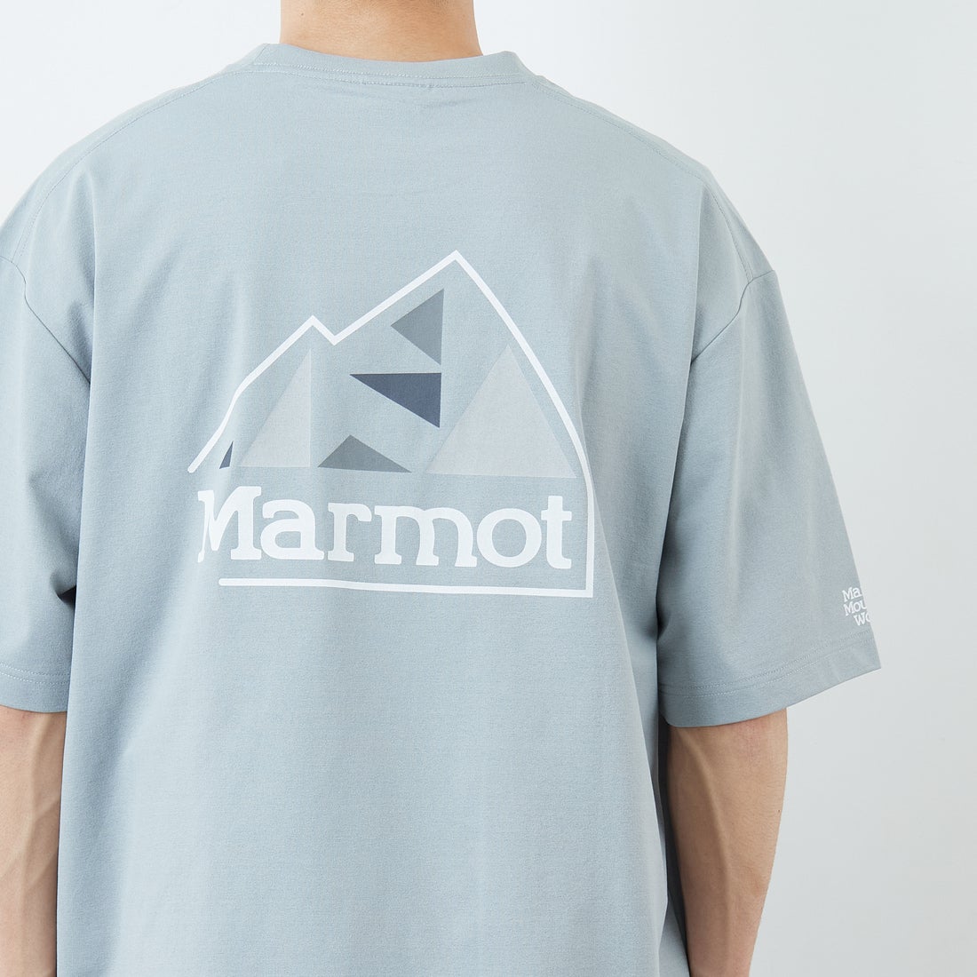 Marmot [マーモット] 別注 ドローコード付き マウンテンロゴ バックプリントTシャツ [MTSS26MST337IN-JF] GRAY