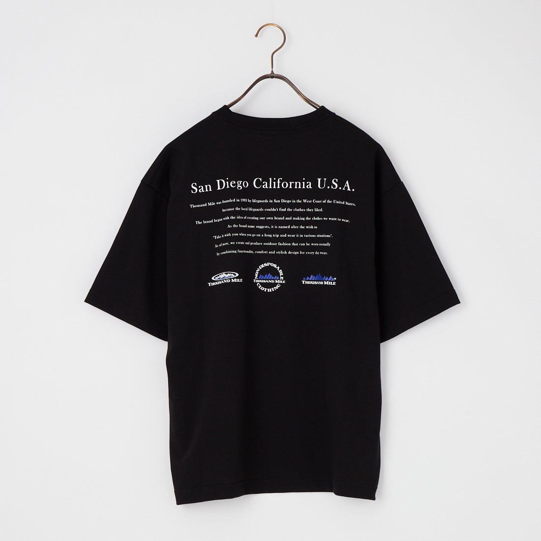 THOUSAND MILE [サウザンド マイル] ヒストリーロゴ バックプリント ショートスリーブTシャツ [TM261TC00480] 09 BLACK