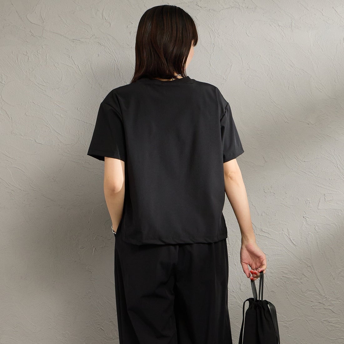 THOUSAND MILE [サウザンド マイル] 別注 サマーバケーション ラップパンツセットアップ [TM261NP50782-JF] 09 BLACK &&モデル身長：160cm 着用サイズ：F&&