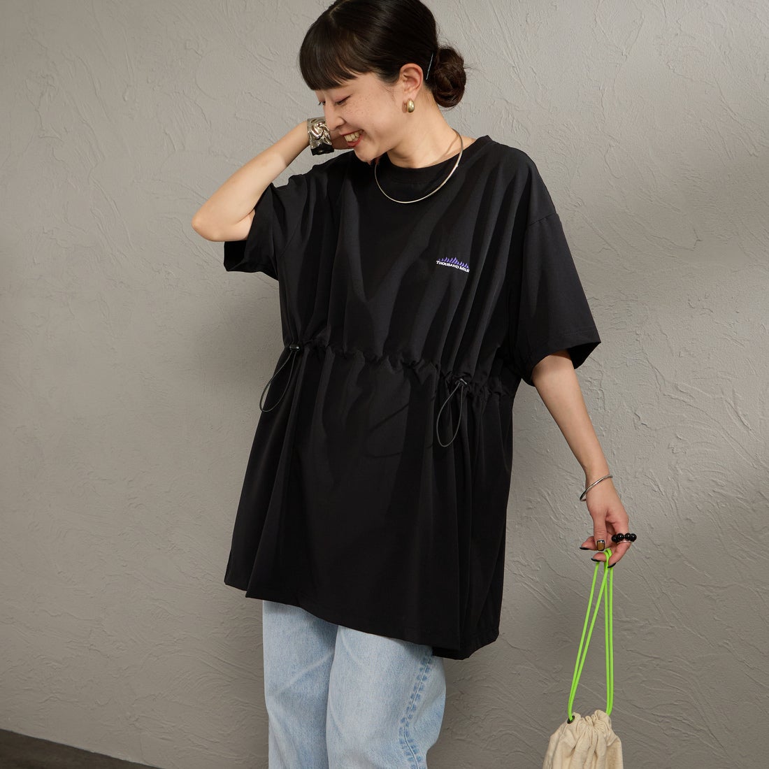 09 BLACK&&モデル身長：150cm 着用サイズ：F&&