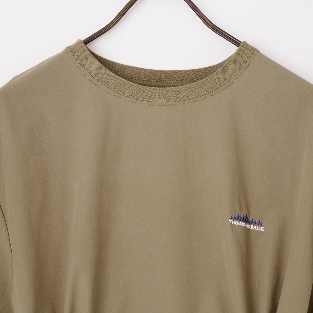 THOUSAND MILE [サウザンド マイル] 別注 ワンポイントロゴ刺繍 ウエストドローコードチュニックTシャツ [TM261NP50792-JF] 27 KHAKI