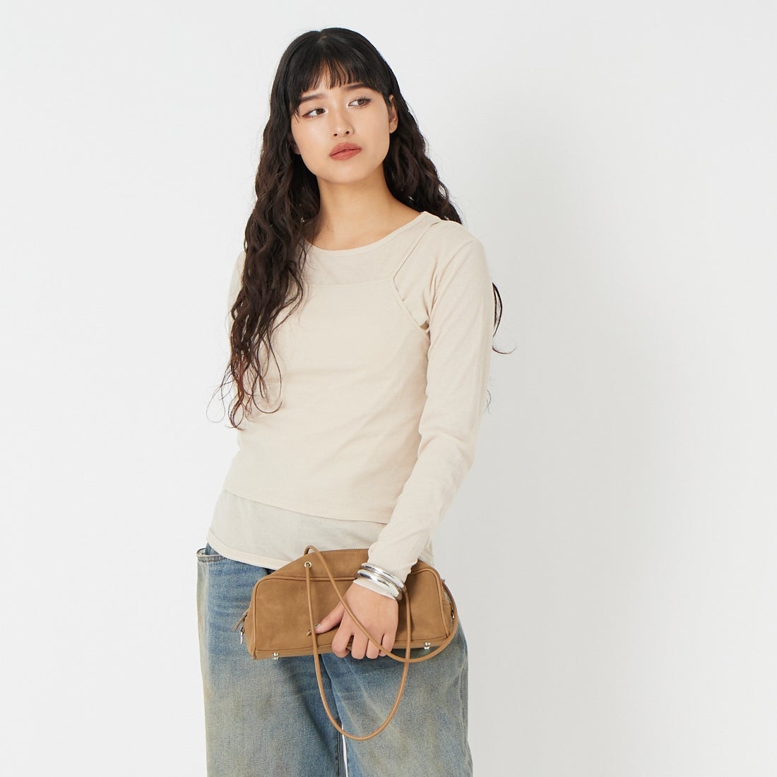 Health knit [ヘルスニット] キャミソール&ロングスリーブTシャツセット [HR26S-L304] 71 L.BEIGE