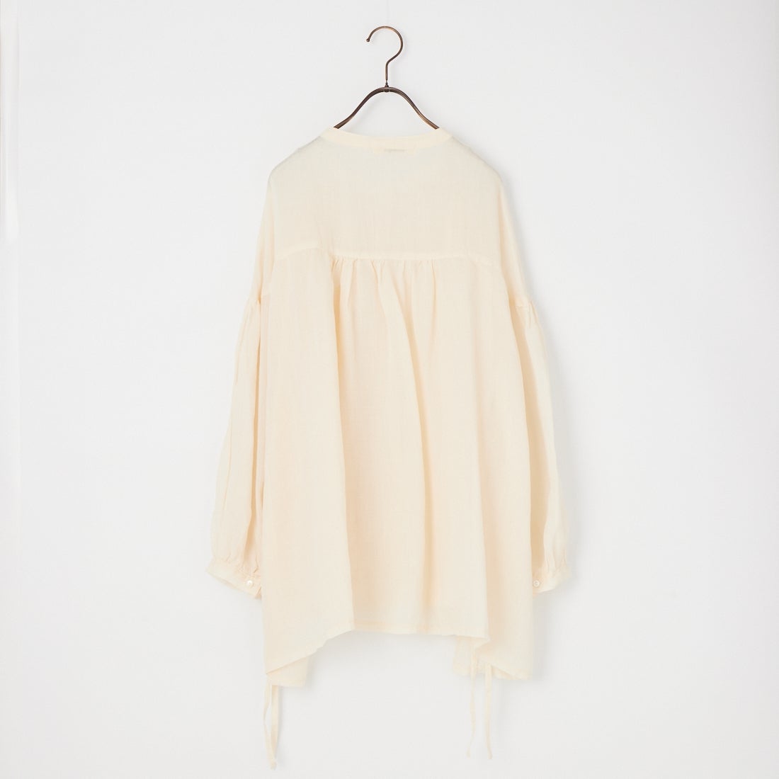 tumugu: [ツムグ] ラミーテンセルツイル サイドリボンブラウス [TB26112] 04 IVORY