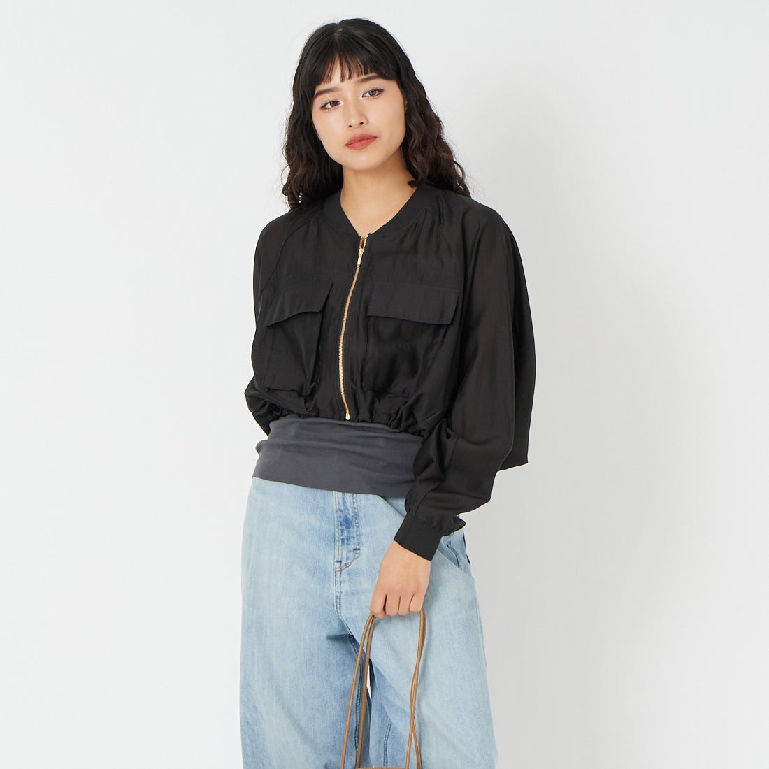 DIGNITE COLLIER [ディニテコリエ] ドルマンスリーブシアーブルゾン [80267214] 004 ﾌﾞﾗｯｸ