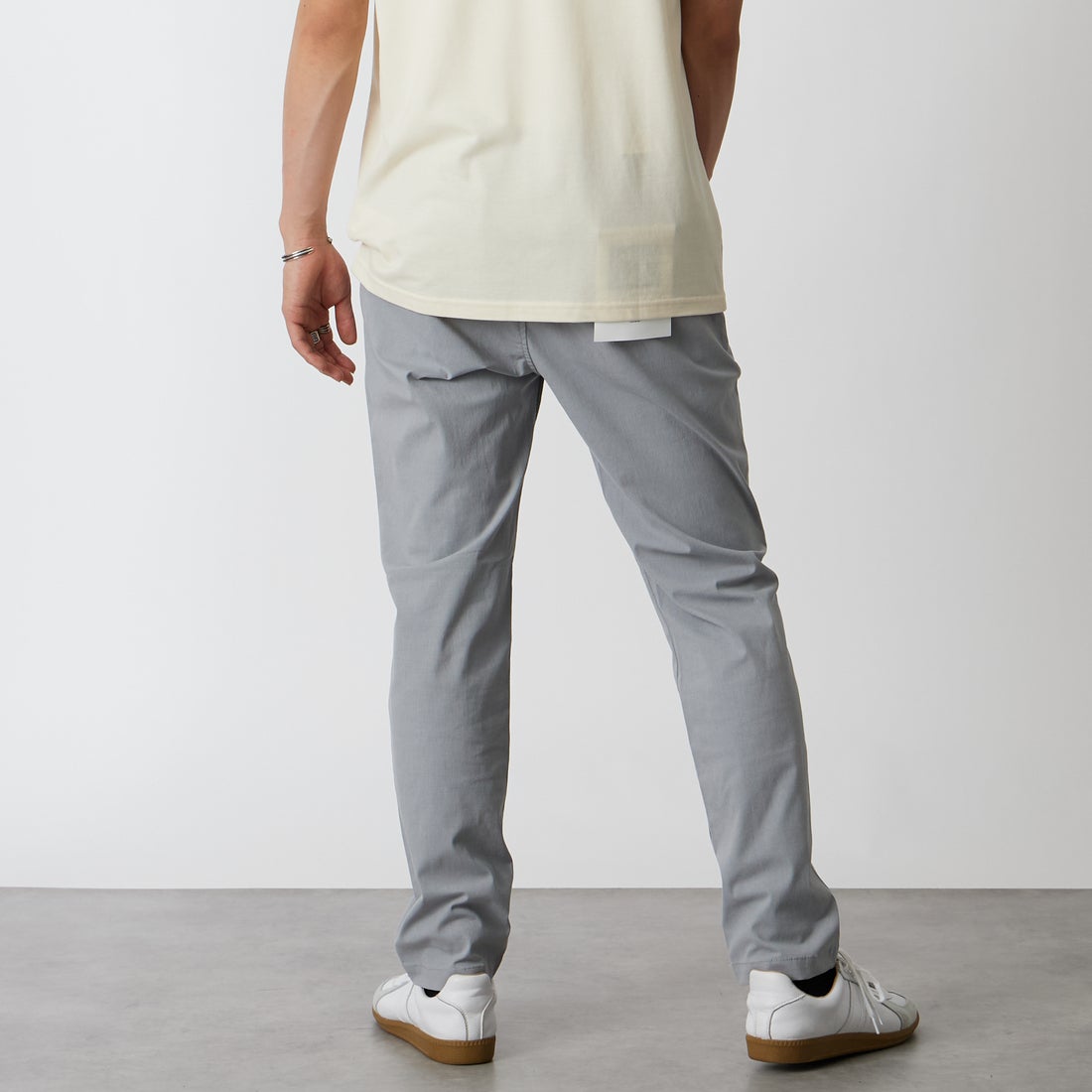 Jeans Factory Clothes [ジーンズファクトリークローズ] TC杢ストレッチ1Pイージートラウザー [JFC-262-013] 05 BLUE &&モデル身長：177cm 着用サイズ：L&&