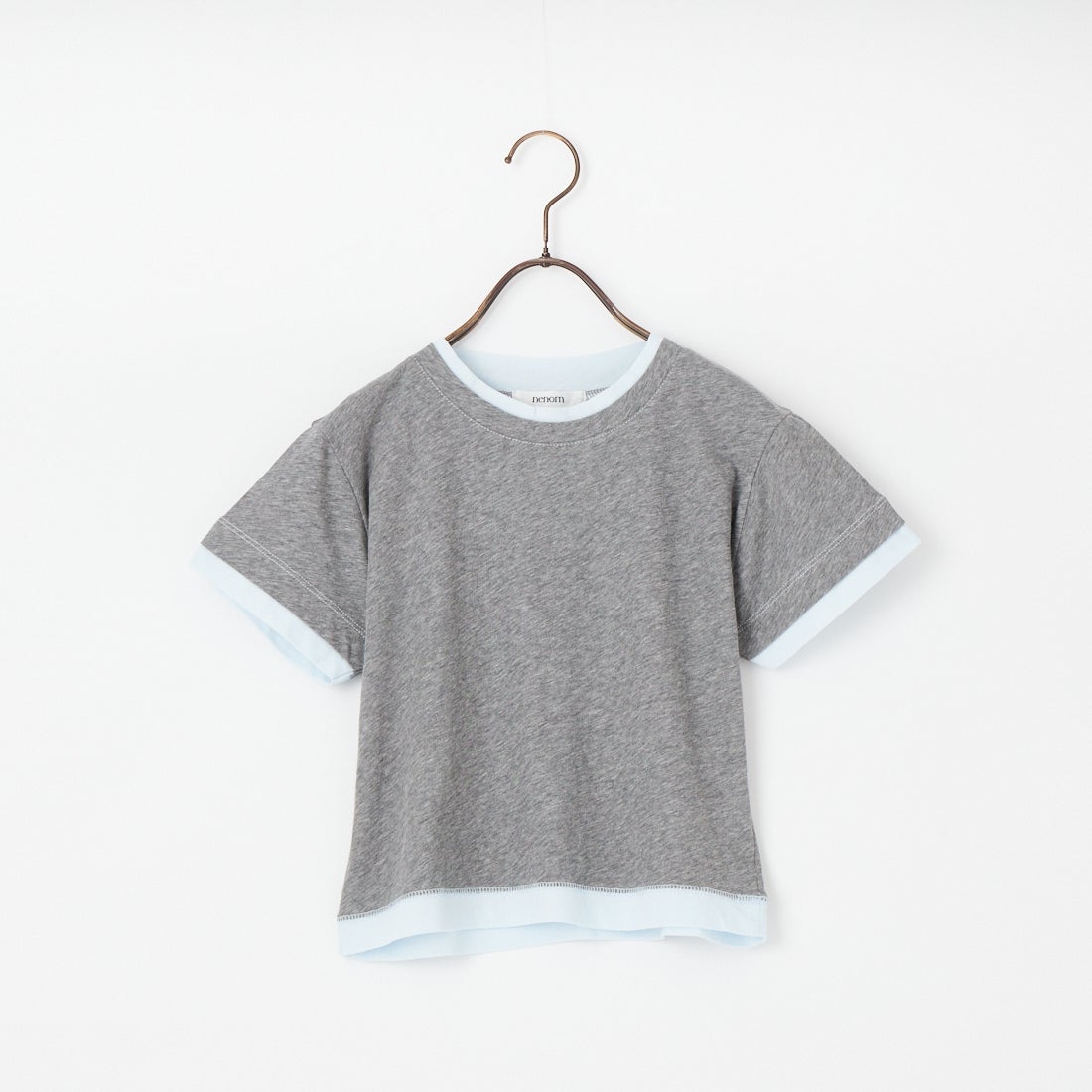 nenom [ネノム] 配色シア―コンパクトTシャツ [NE26322007] 07 GRY/SAX