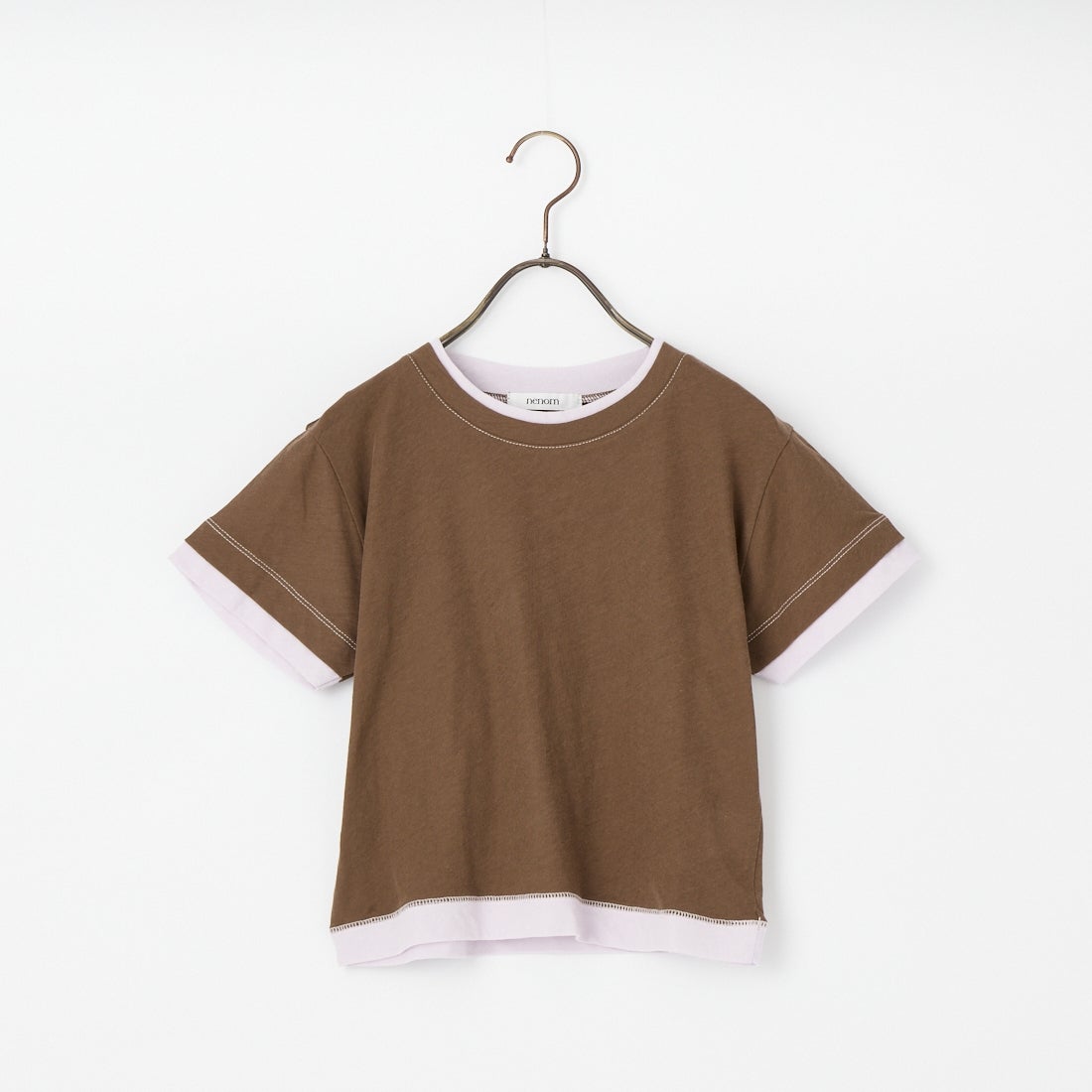 nenom [ネノム] 配色シア―コンパクトTシャツ [NE26322007] 28 BRN/PPL