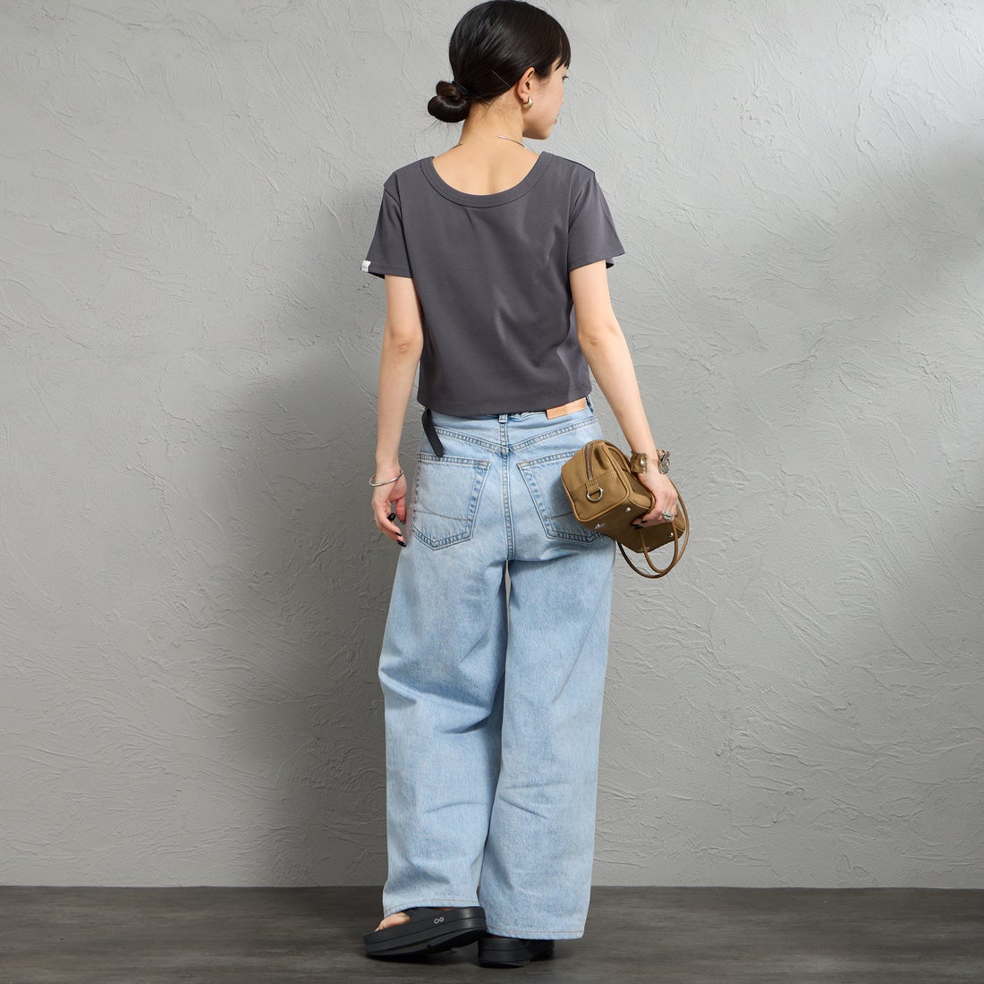 nenom [ネノム] ワンポイントロゴ刺繍 ミニTシャツ [NE26322002] 08 CHARCOA