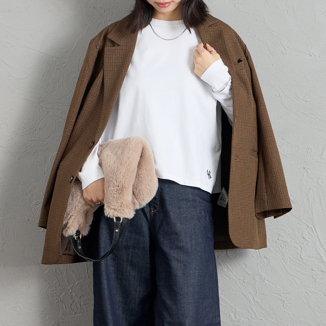 WHITE&&モデル身長：162cm 着用サイズ：F&&