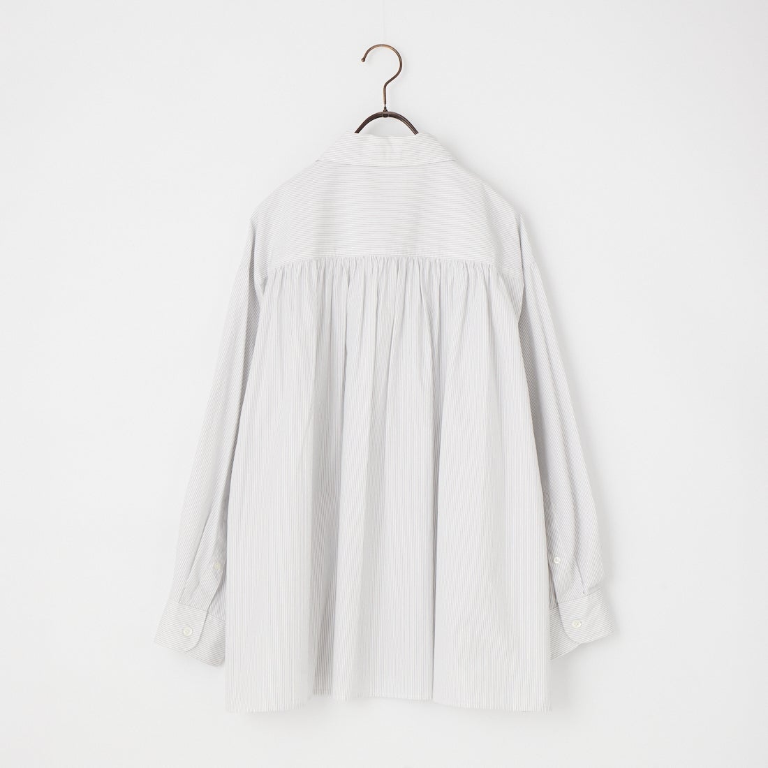 Gymphlex [ジムフレックス] コットンストライプ 長袖チュニックシャツ [GY-B0365PSE] WHT/BLK ST