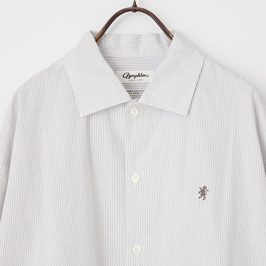 Gymphlex [ジムフレックス] コットンストライプ 長袖チュニックシャツ [GY-B0365PSE] WHT/BLK ST