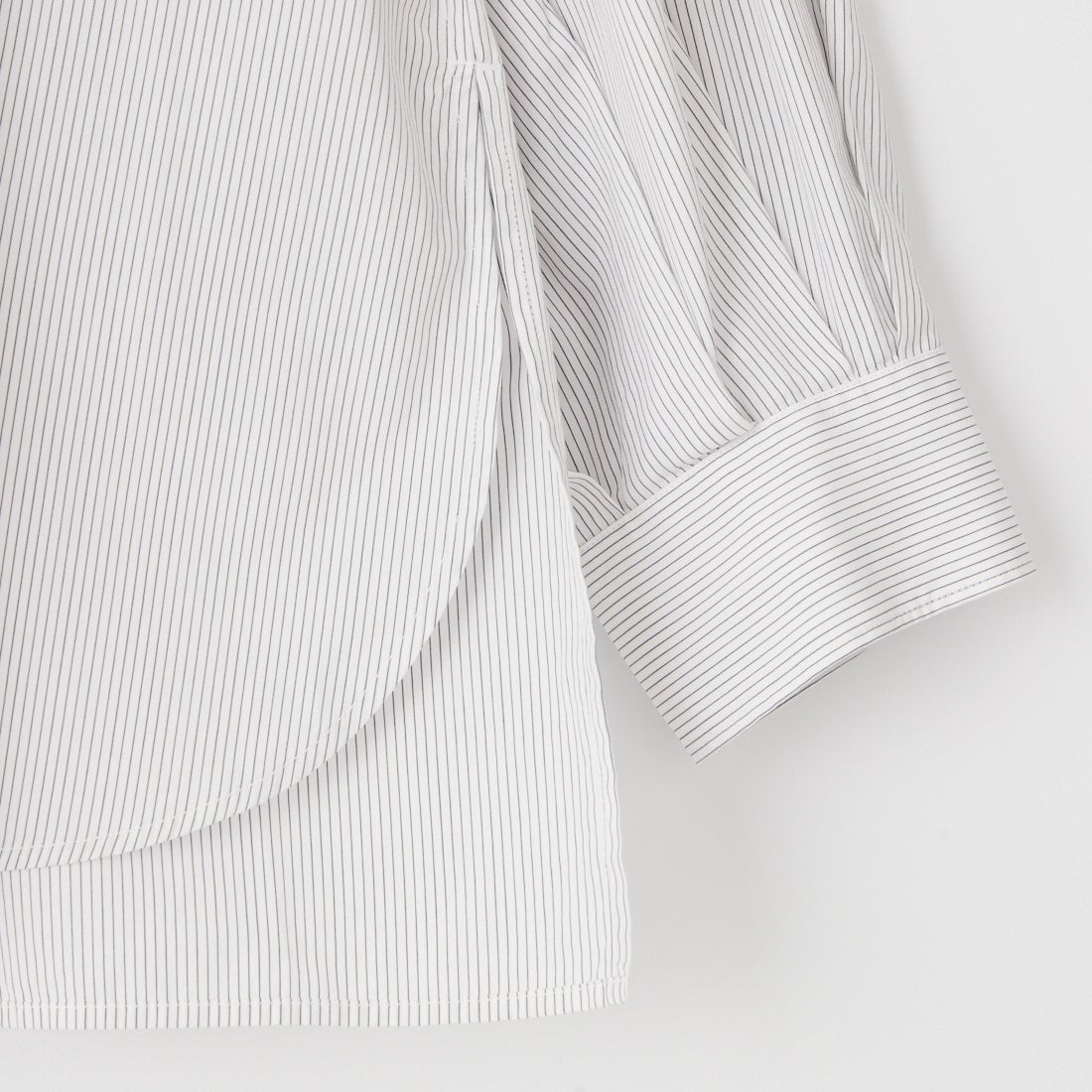 Gymphlex [ジムフレックス] コットンストライプ 長袖チュニックシャツ [GY-B0365PSE] WHT/BLK ST