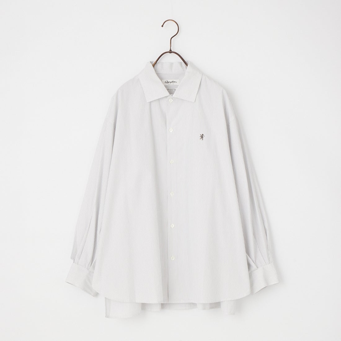 Gymphlex [ジムフレックス] コットンストライプ 長袖チュニックシャツ [GY-B0365PSE] WHT/BLK ST