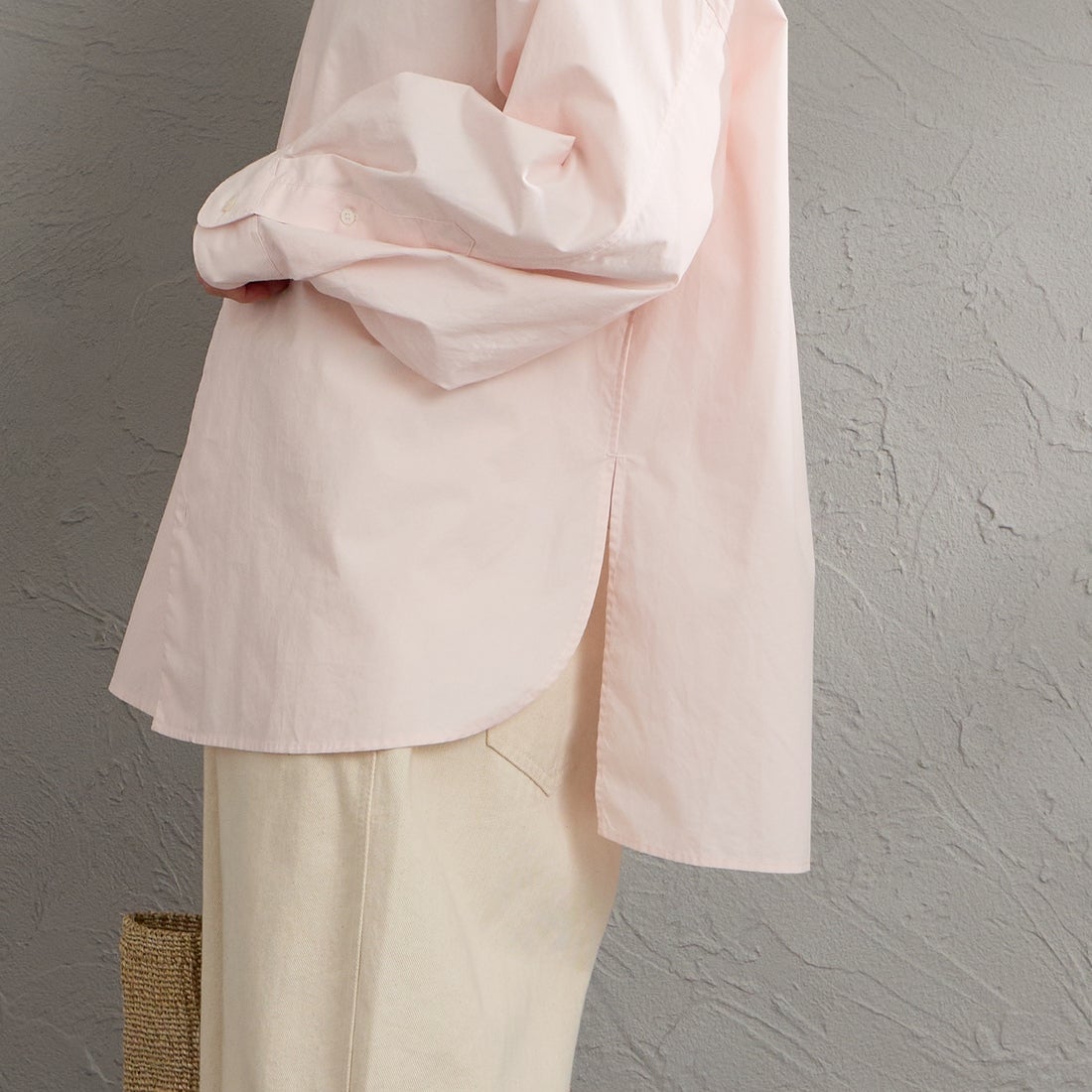 Gymphlex [ジムフレックス] コットンレギュラーカラー長袖チュニックシャツ [GY-B0365OGT] PINK &&モデル身長：158cm 着用サイズ：12&&
