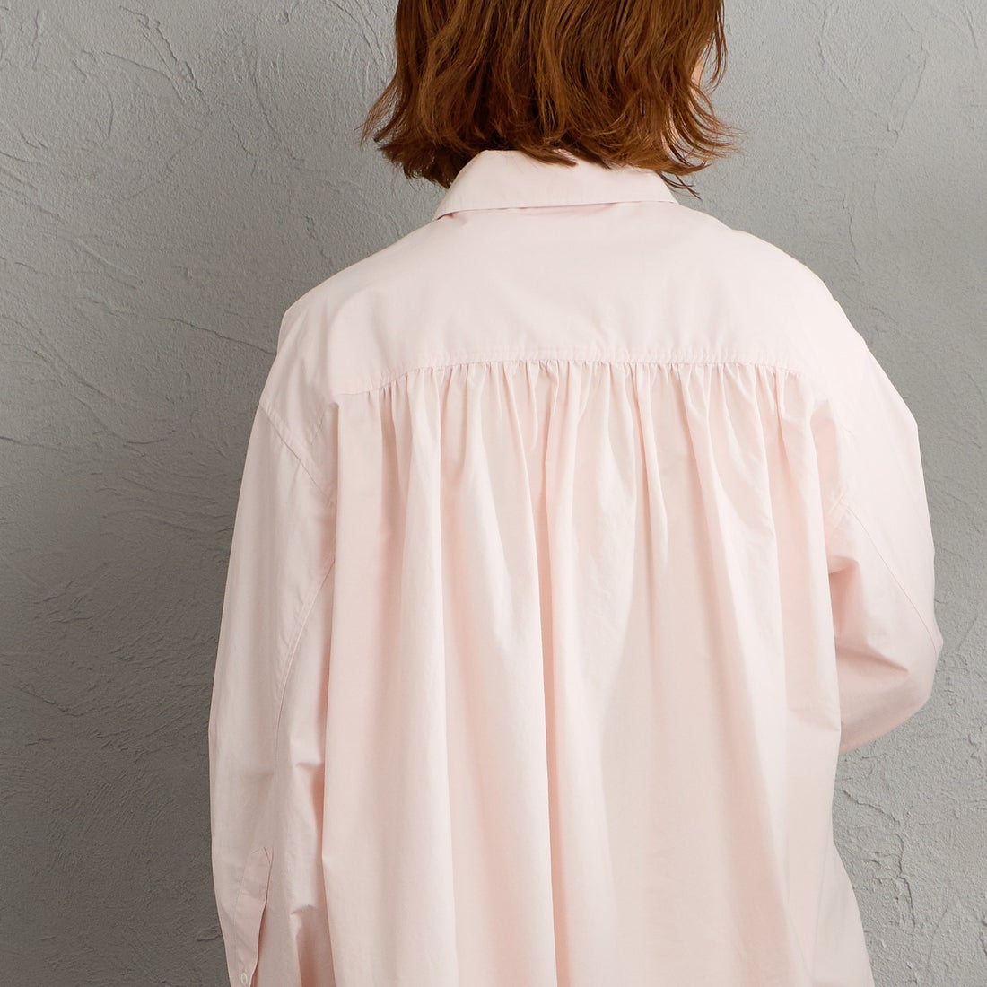 Gymphlex [ジムフレックス] コットンレギュラーカラー長袖チュニックシャツ [GY-B0365OGT] PINK &&モデル身長：158cm 着用サイズ：12&&
