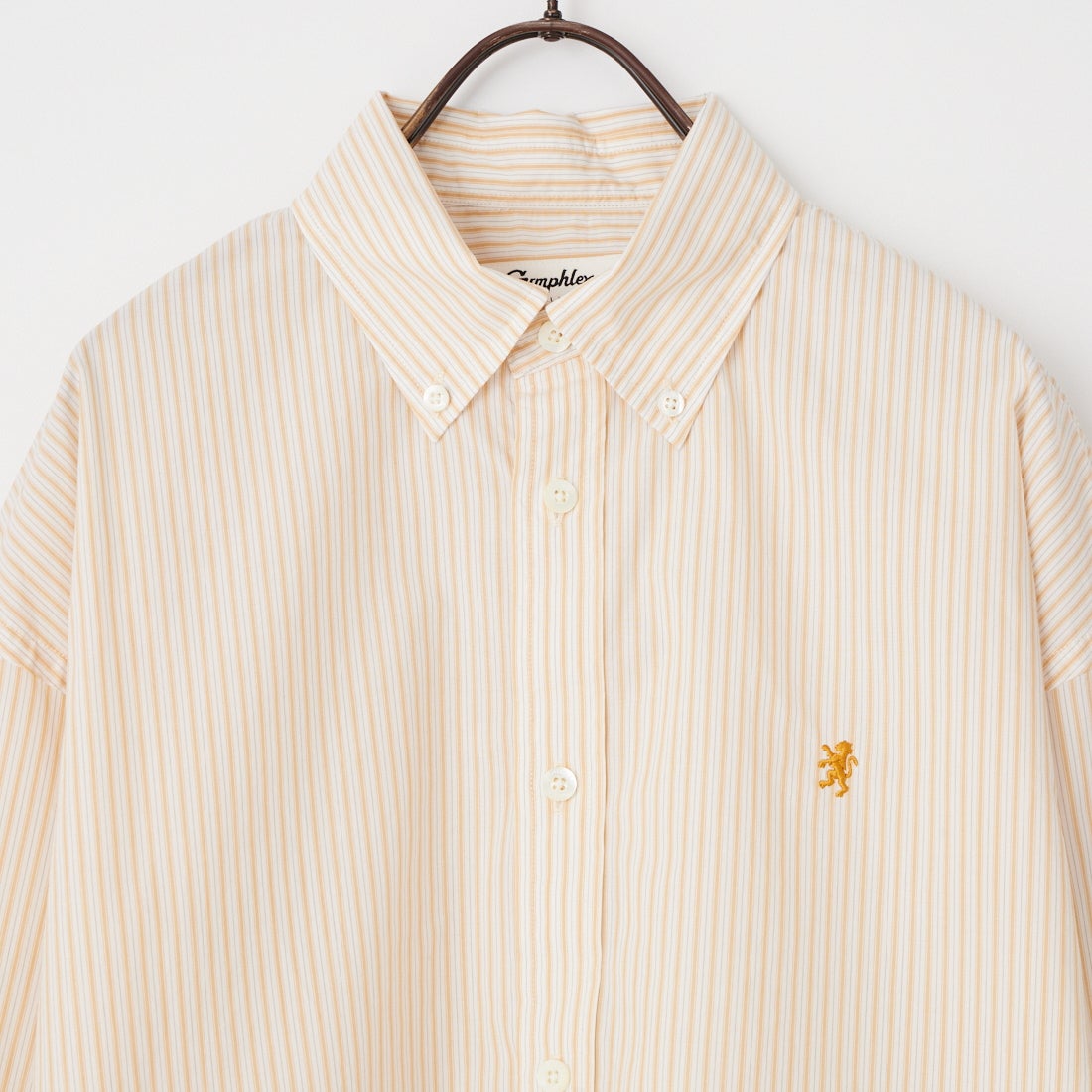 Gymphlex [ジムフレックス] コットンストライプ ショートボタンダウンシャツ [GY-B0198TRR] YEL/WH ST