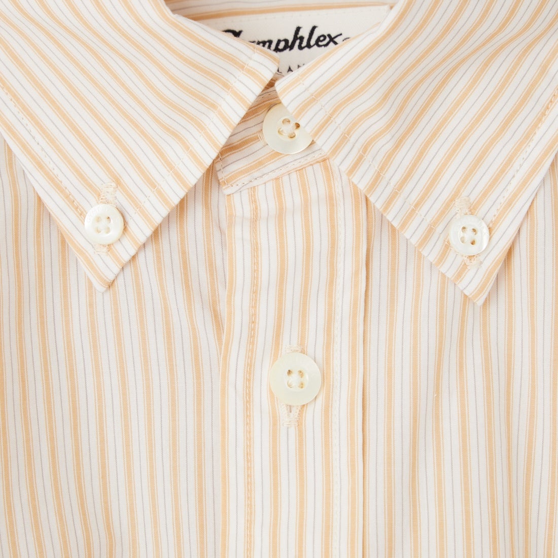 Gymphlex [ジムフレックス] コットンストライプ ショートボタンダウンシャツ [GY-B0198TRR] YEL/WH ST