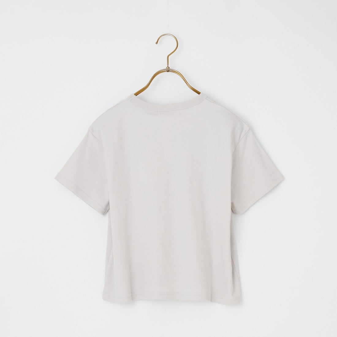 Gymphlex [ジムフレックス] ワンポイントロゴ刺繍 ショート丈Tシャツ [GY-C0539FLK] LT.GREY