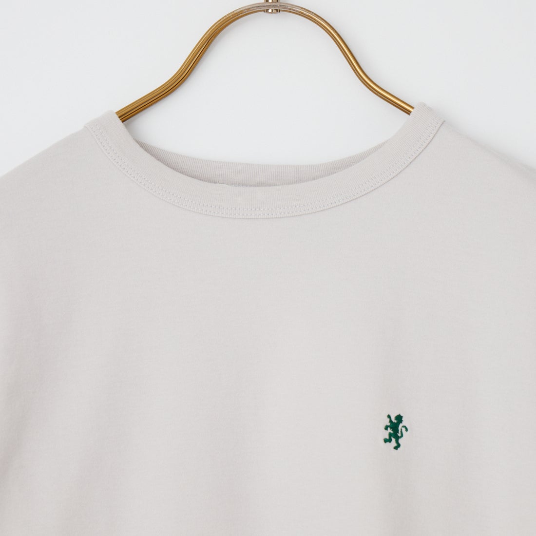 Gymphlex [ジムフレックス] ワンポイントロゴ刺繍 ショート丈Tシャツ [GY-C0539FLK] LT.GREY