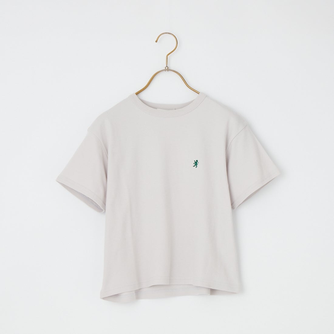 Gymphlex [ジムフレックス] ワンポイントロゴ刺繍 ショート丈Tシャツ [GY-C0539FLK] LT.GREY