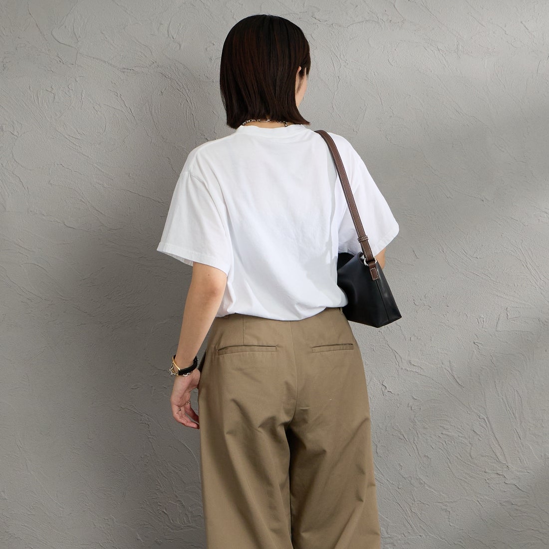 THE SHINZONE [ザ シンゾーン] ジャズコンサートTシャツ [26SMSCU09] 01 WHITE &&モデル身長：160cm 着用サイズ：F0&&