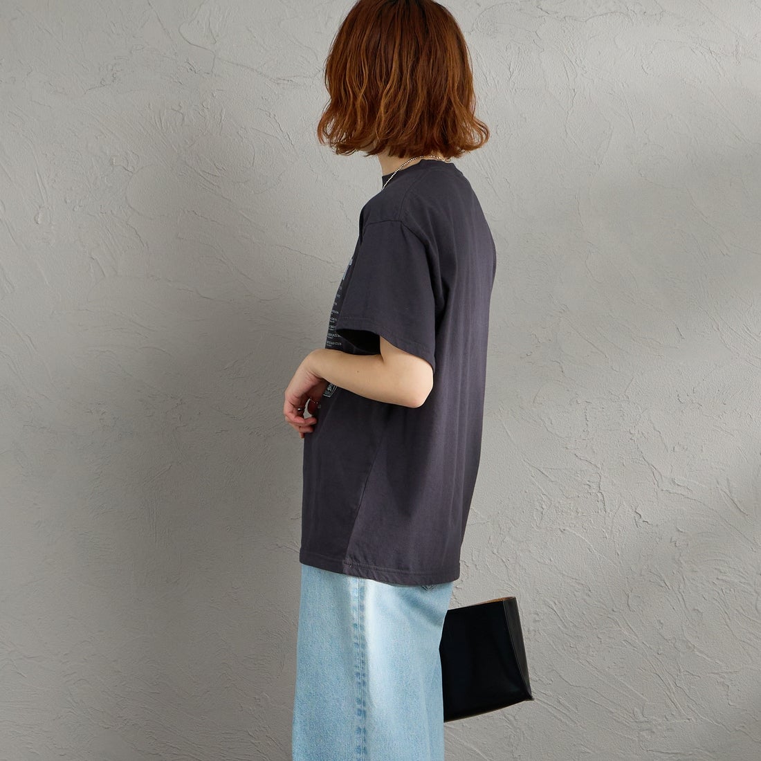 THE SHINZONE [ザ シンゾーン] ジャズコンサートTシャツ [26SMSCU09] 06 GRAY &&モデル身長：158cm 着用サイズ：F0&&