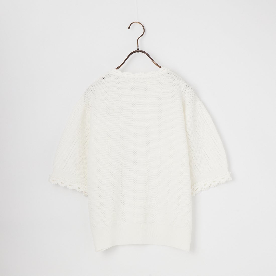 THE SHINZONE [ザ シンゾーン] メッシュレースニットカーディガン [26SMSNI07] 01 WHITE