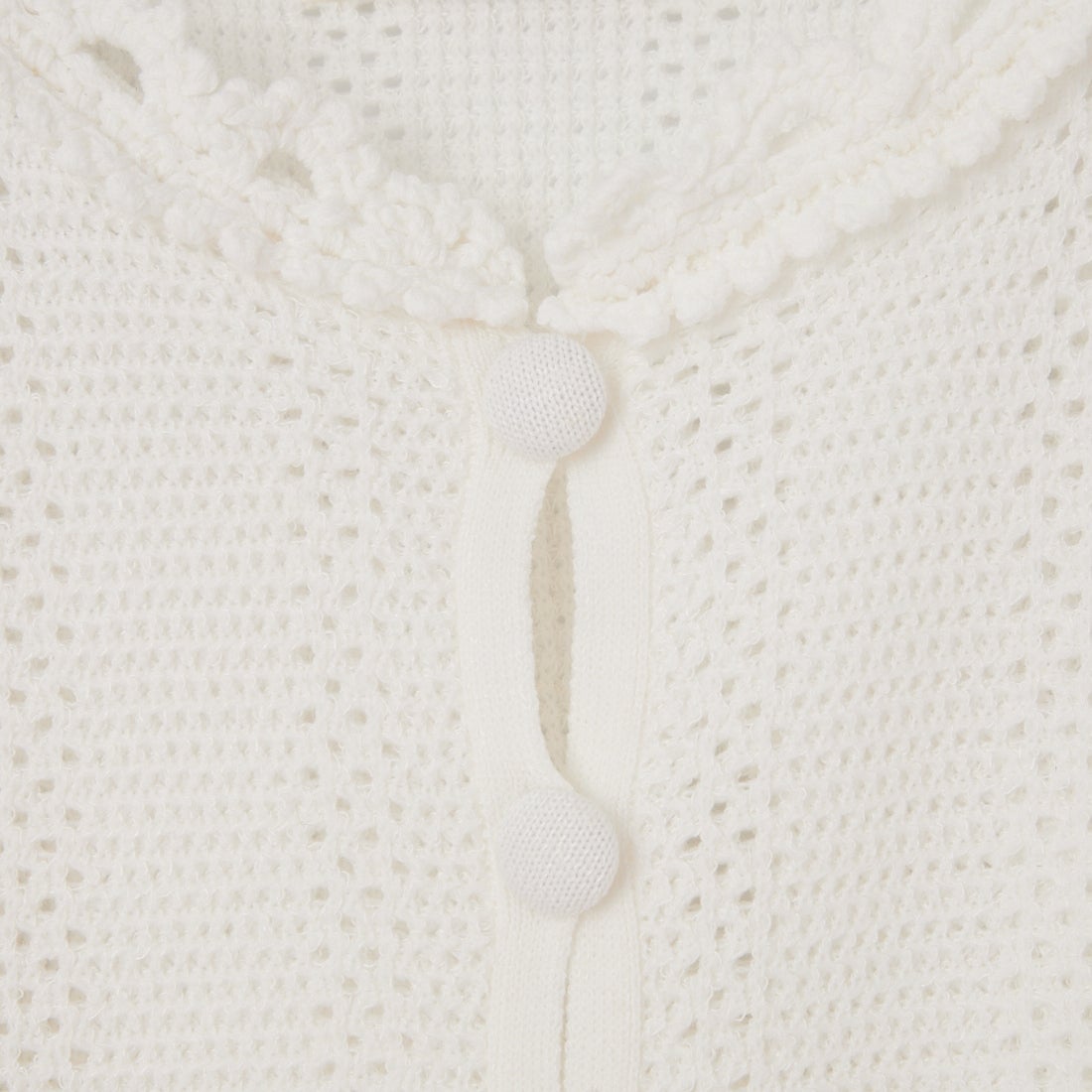 THE SHINZONE [ザ シンゾーン] メッシュレースニットカーディガン [26SMSNI07] 01 WHITE