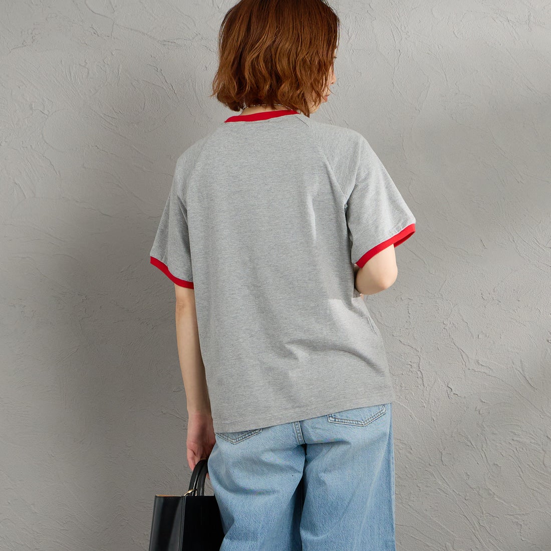 THE SHINZONE [ザ シンゾーン] フレッシュマーケットリンガーTシャツ [26SMSCU12] 06 GRAY &&モデル身長：158cm 着用サイズ：F0&&