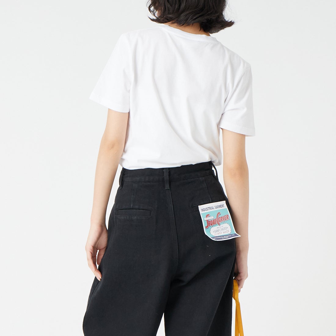 MAISON KITSUNE [メゾン キツネ] ベビーフォックス レギュラーTシャツ [PW00115KJ7026] P100 WHITE &&モデル身長：162cm 着用サイズ：S&&