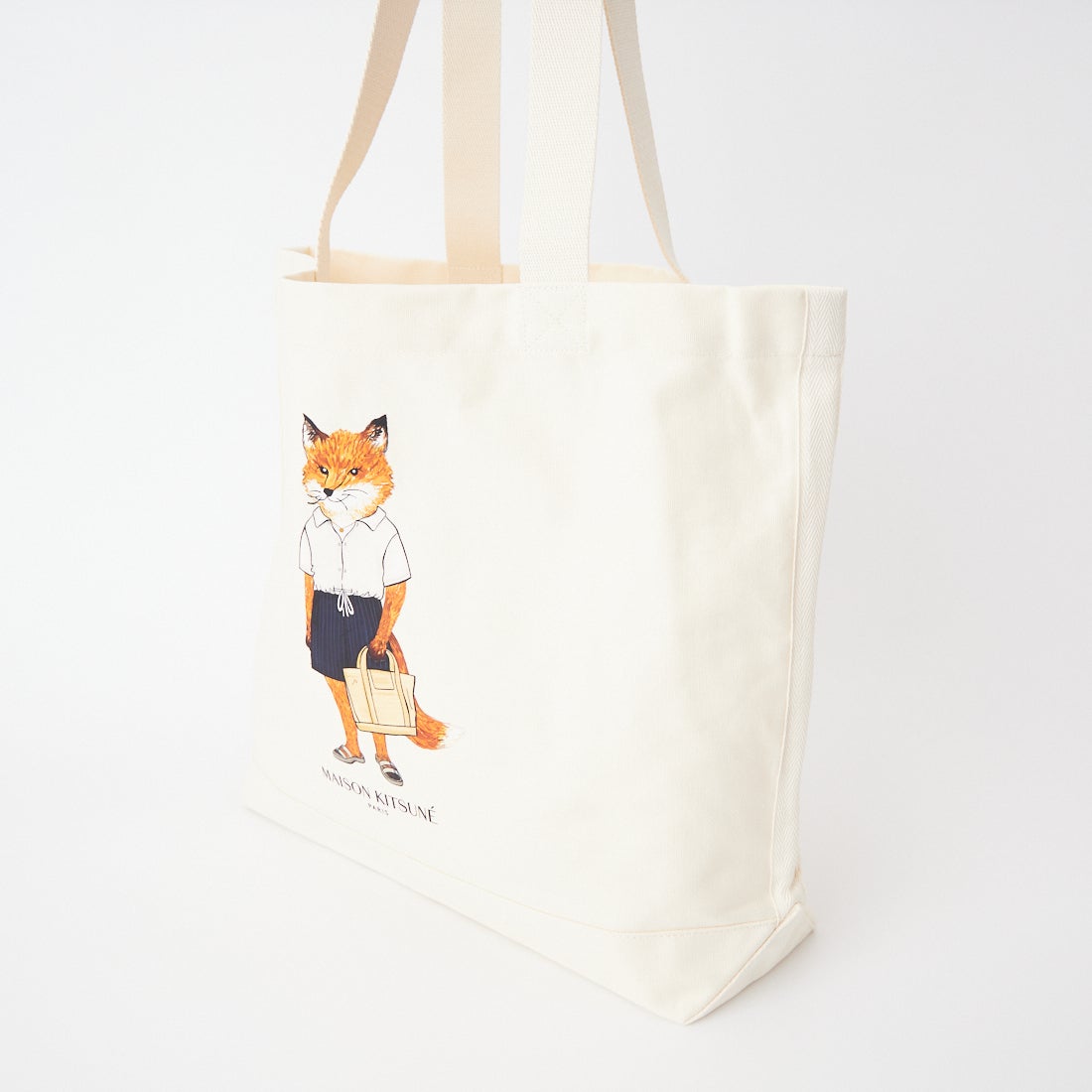 MAISON KITSUNE [メゾン キツネ] ドレスドフォックストートバッグ [QU05108WW9042] P700 ECRU