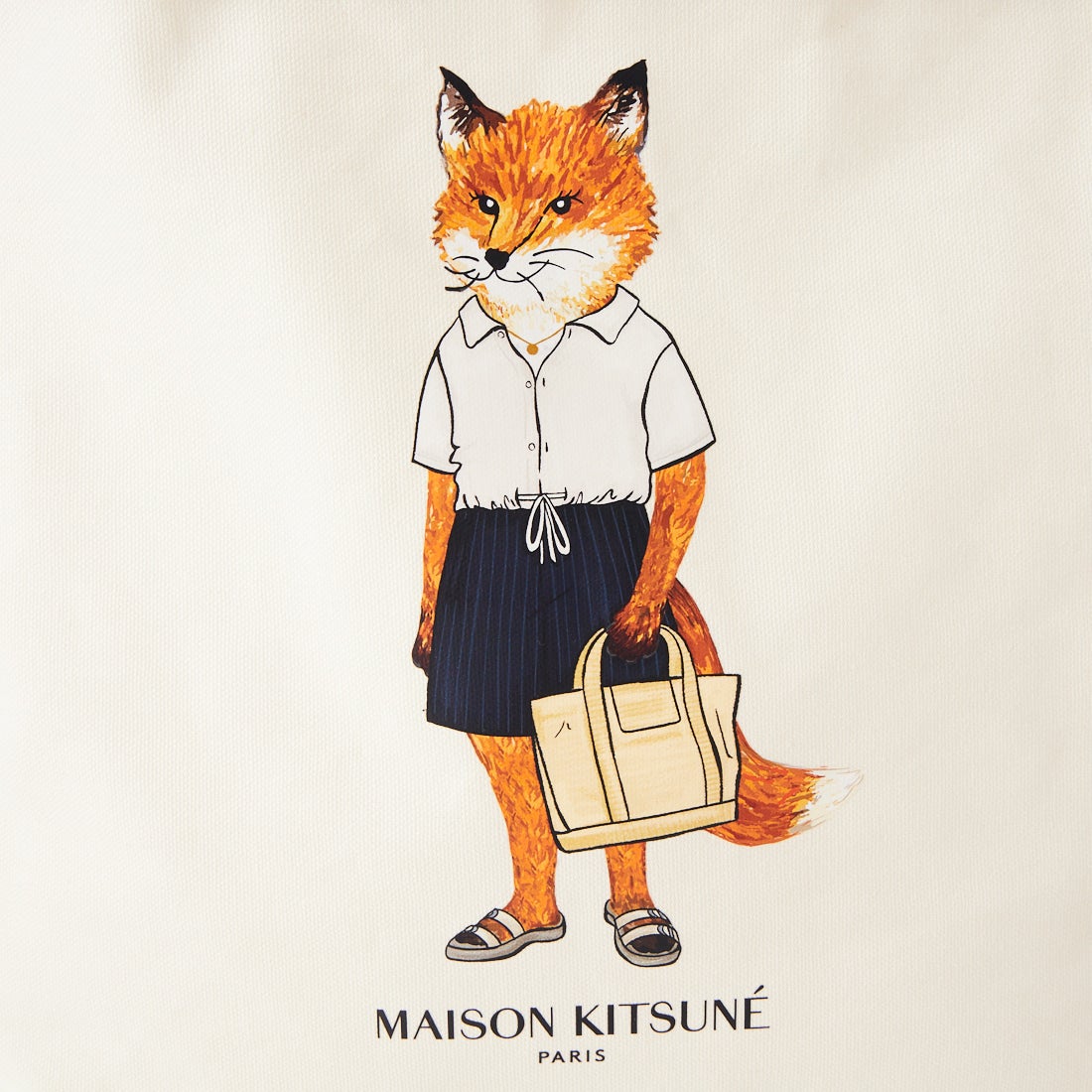 MAISON KITSUNE [メゾン キツネ] ドレスドフォックストートバッグ [QU05108WW9042] P700 ECRU