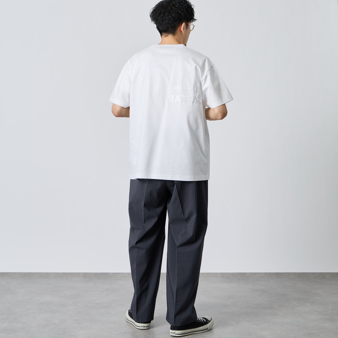 TATRAS [タトラス] 別注 GLUTO ショートスリーブTシャツ [MCKZ0764083968-JF] WHITE &&モデル身長：168cm 着用サイズ：2&&