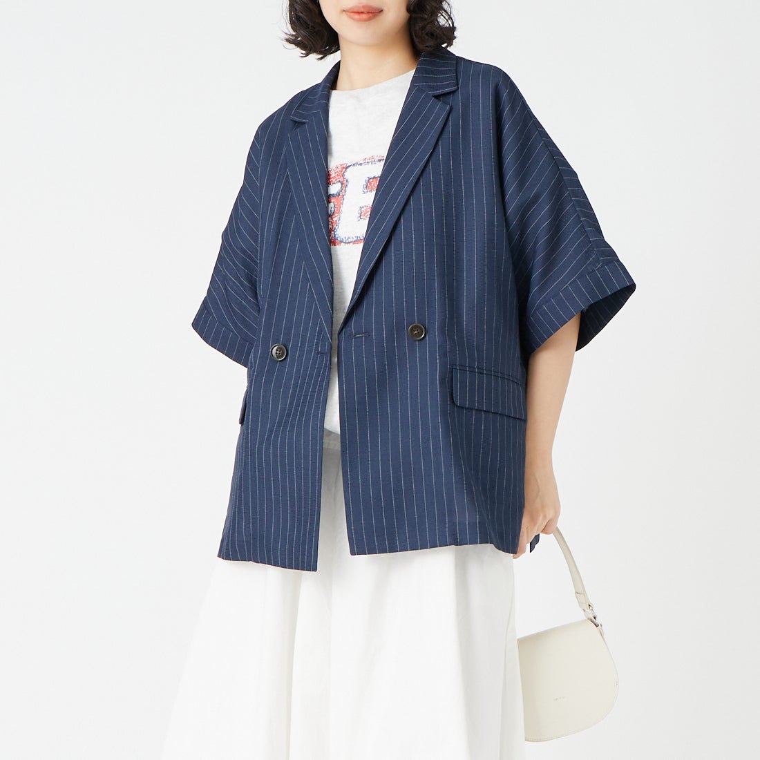 076 ﾈｲﾋﾞｰS&&モデル身長：162cm 着用サイズ：F&&