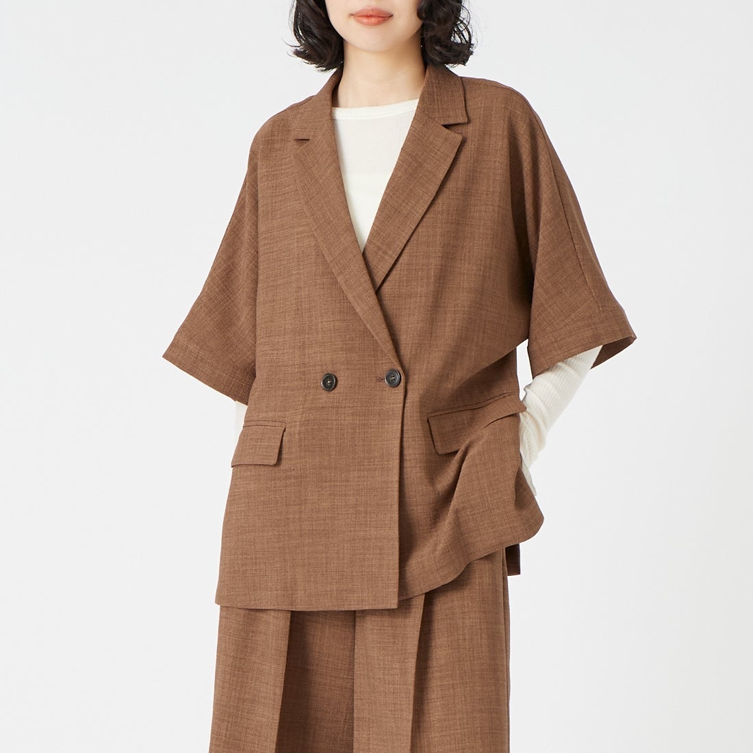 037 ﾌﾞﾗｳﾝ&&モデル身長：162cm 着用サイズ：F&&